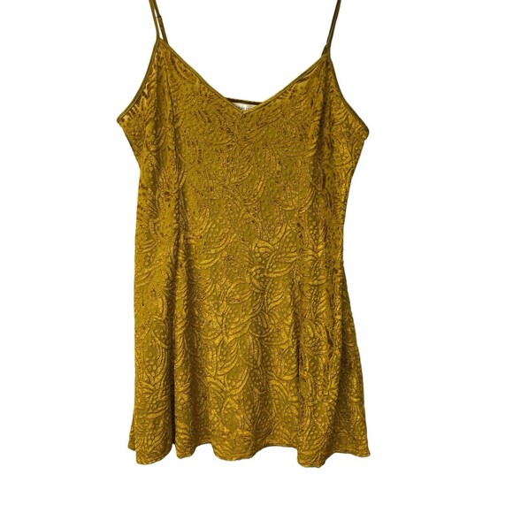 Vintage 90s Victoria's Secret Chemise Yellow Chenille Mini Nightie Dress MED - Picture 2 of 8
